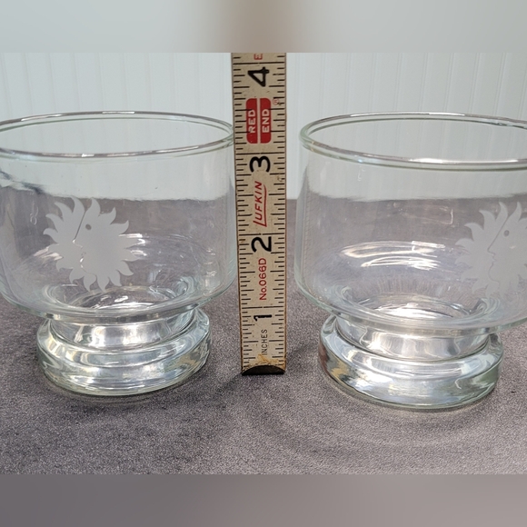 National Airlines First Class Etched Sun King Logo Vintage Cocktail Glasses - Picture 5 of 7